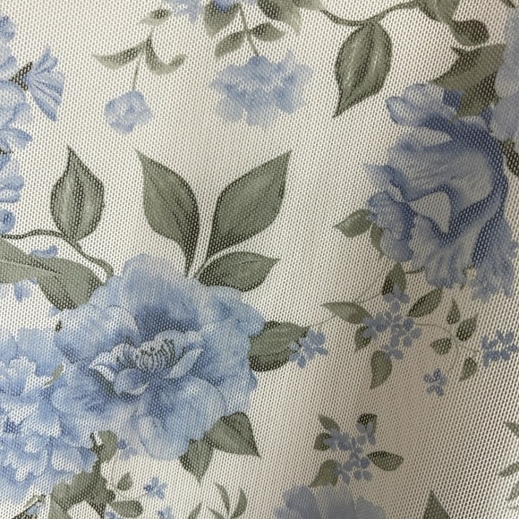 Ardene Floral Asymmetrical Ruffle Slip Midi Dress Blue White Mesh Stretch L - Picture 5 of 13